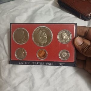United States Proof Coin Set with Red Background